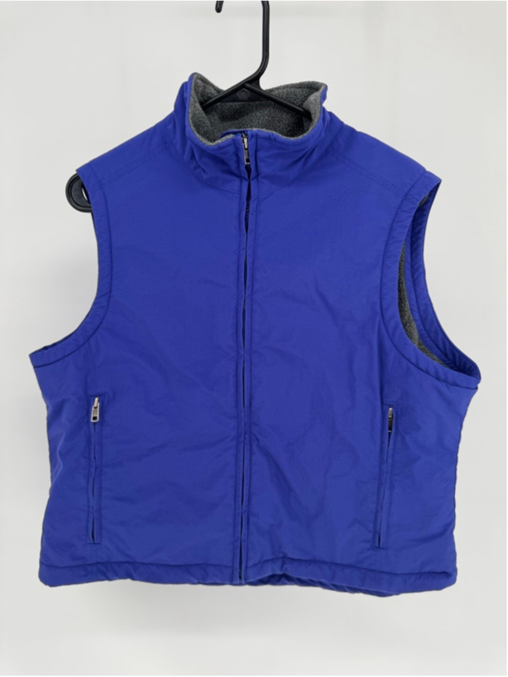 L.L. Bean Women’s L Blue Wind Rain Hiking Full Zip Thick Fleece Lined Vest VTG